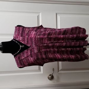 Dana Buckman top & crystal & pearl necklace with earrings